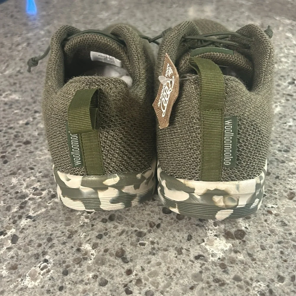 Woolloomooloo Merino Wool Fraser Sneakers, Men’s US 10-10.5, Green/Camo, NWT - Picture 3 of 5